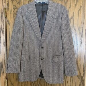 Vintage Kuppenheimer Tweed‎ Blazer 42 Neutral Herringbone Wool Sport Coat  USA